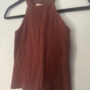 Women's Sleeveless Brown Top